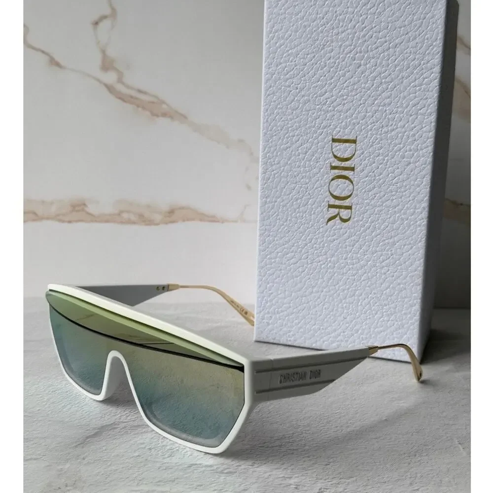 NEW Dior DiorClub M7U Shield Mask Sunglasses White Mirror